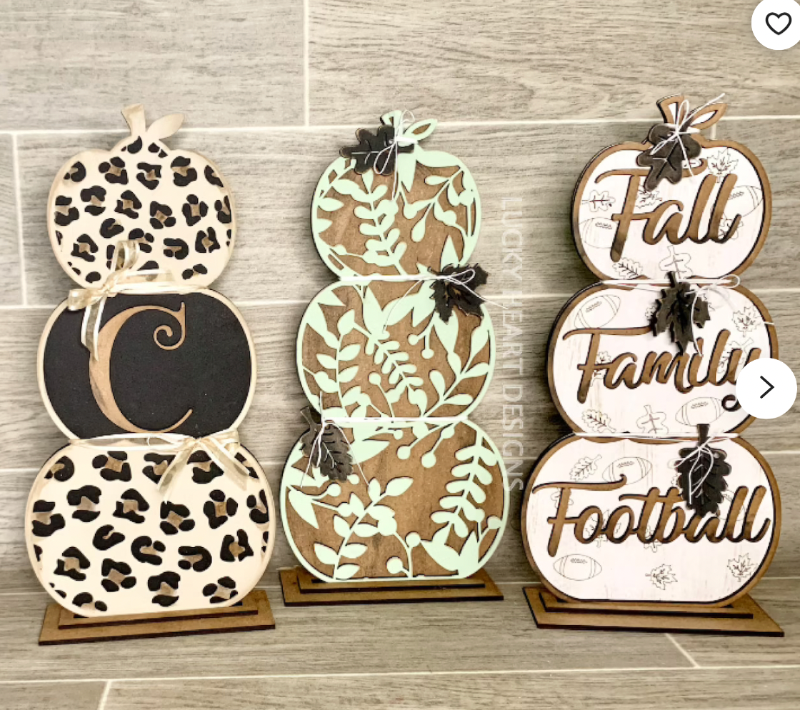 Standing Stacked Pumpkins, Small (18") Medium (24")