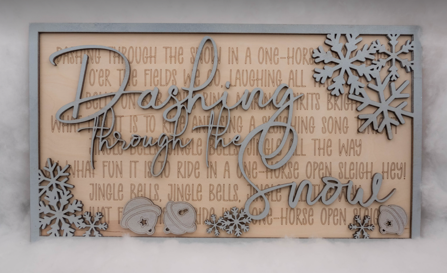 Layered Christmas Carol: Dashing Through the Snow Jingle Bells SVG File Laser Ready