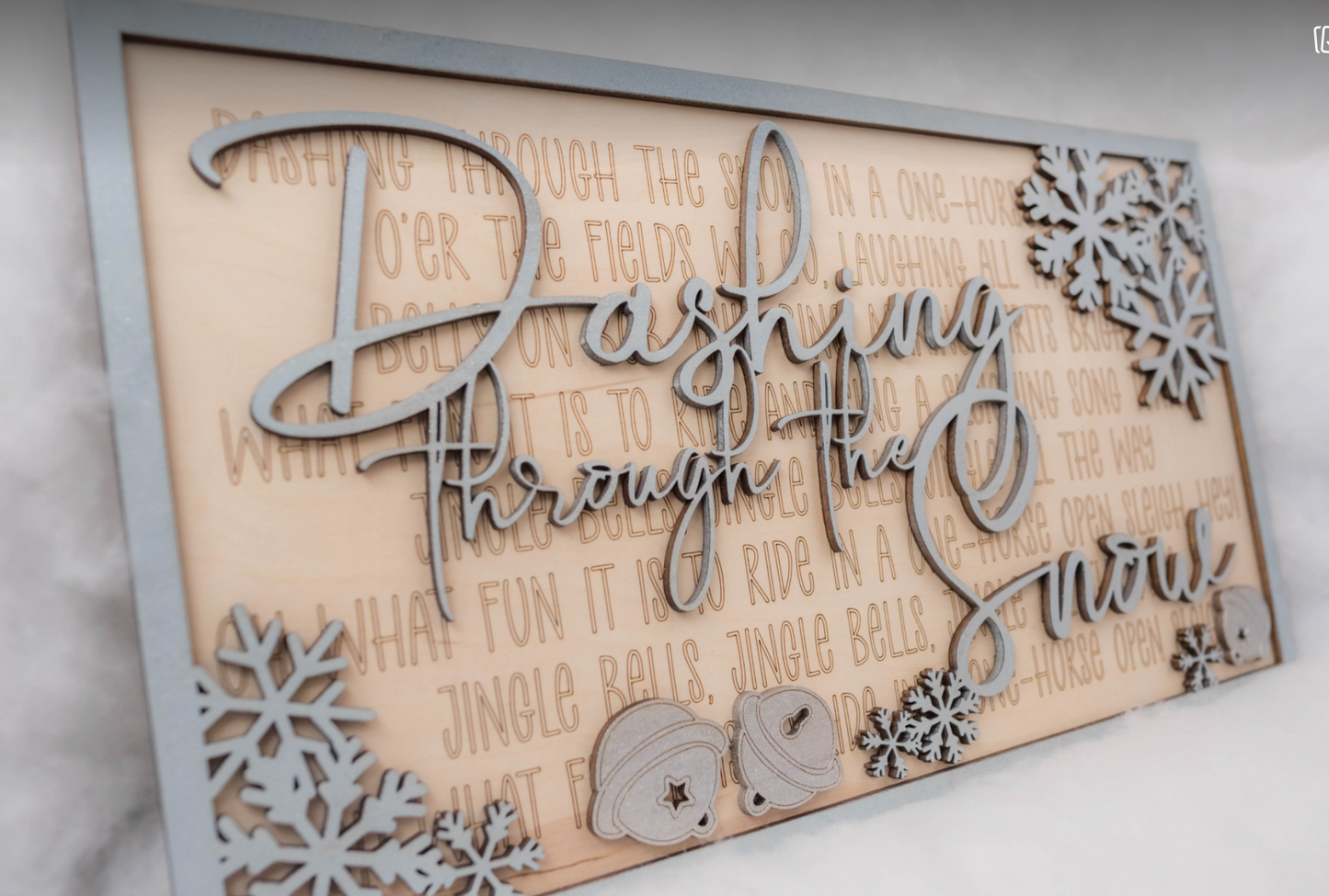 Layered Christmas Carol: Dashing Through the Snow Jingle Bells SVG File Laser Ready