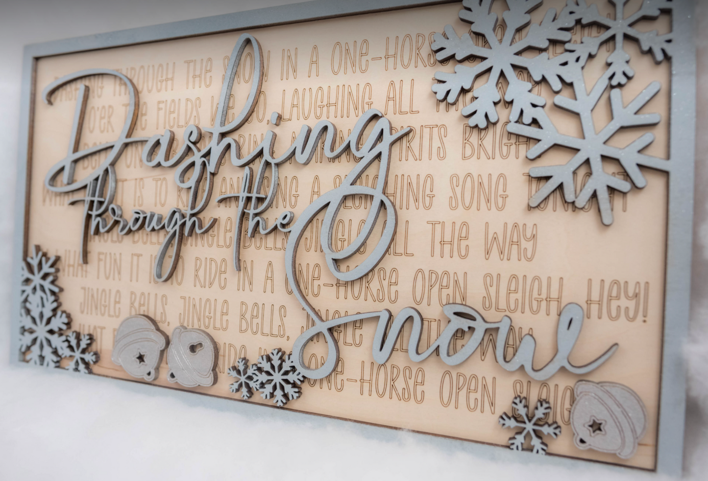 Layered Christmas Carol: Dashing Through the Snow Jingle Bells SVG File Laser Ready