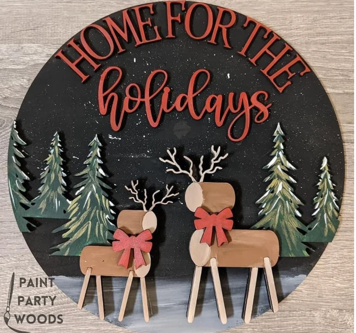 Home for the Holidays Door Hanger