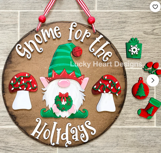 Gnome for the Holidays Door Hanger