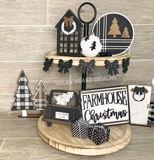 Farmhouse Christmas Tiered Tray Kit