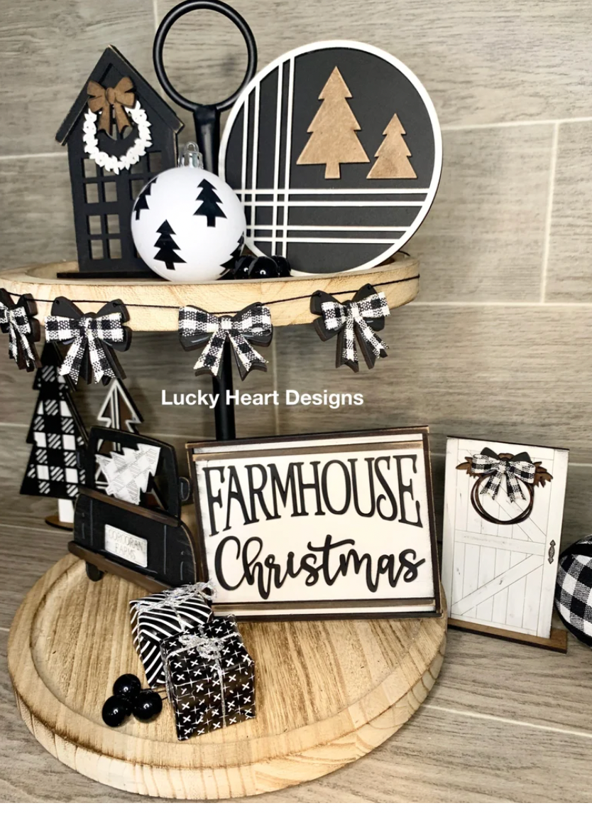 Farmhouse Christmas Tiered Tray Kit