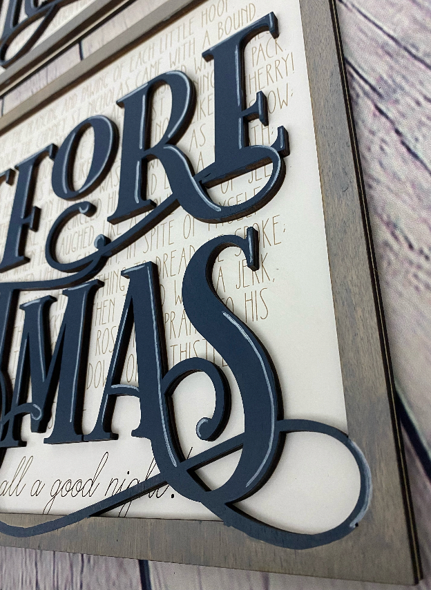 T'was the Night Before Christmas Poem: Laser Cut Wood Wall Decor