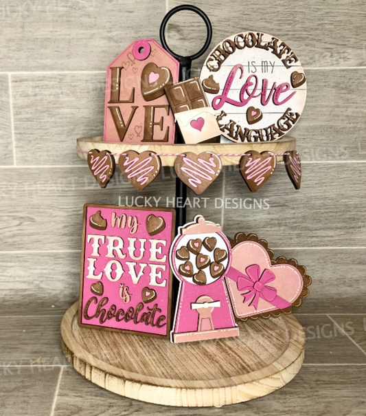 Chocolate LOVE Valentine Tiered Tray Set
