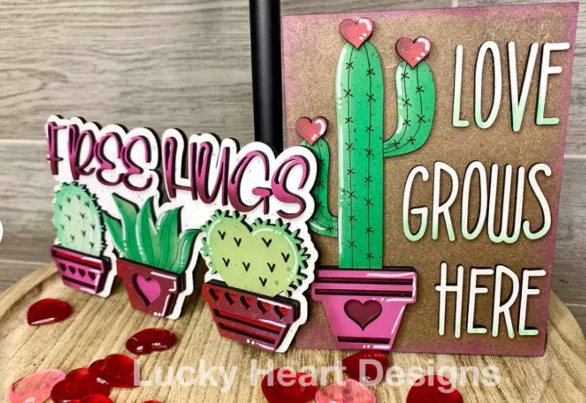 Cactus Love Valentine Tiered Tray Set