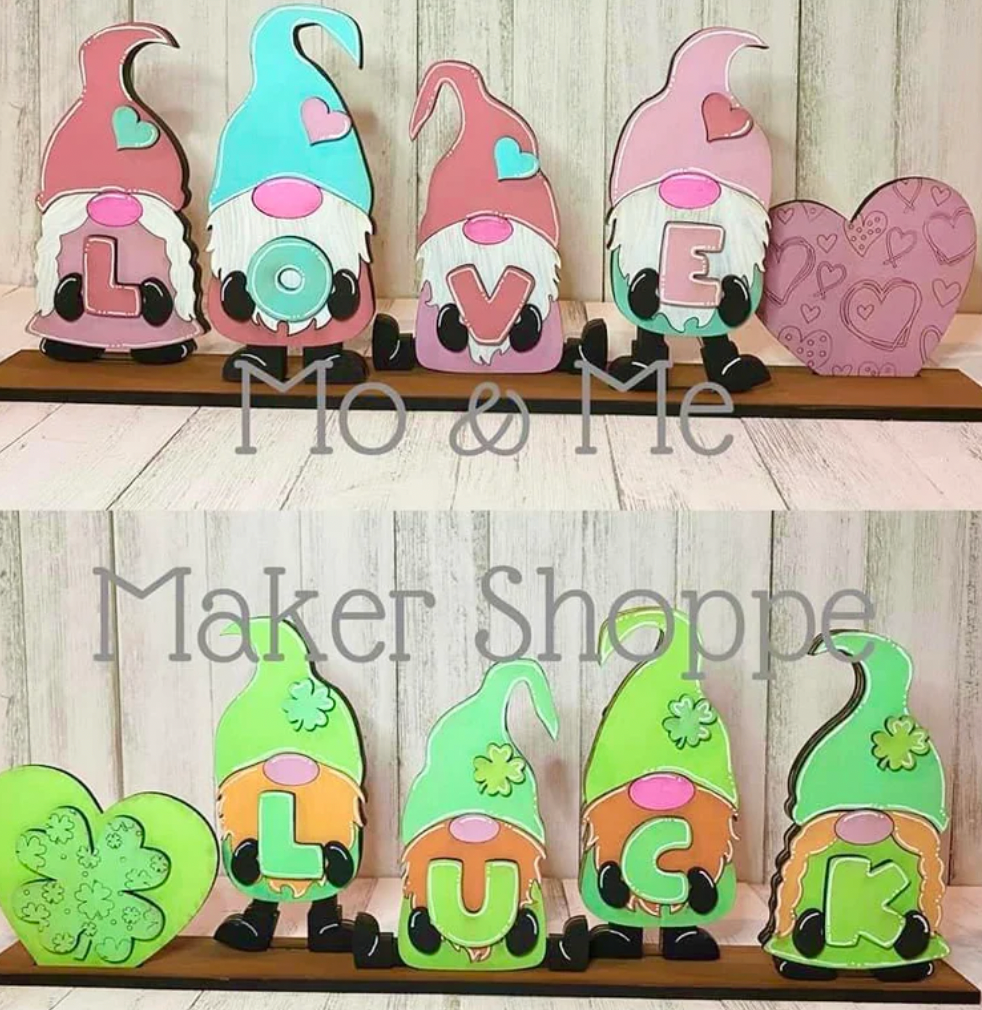 Valentine's and St. Patrick's Day Reversible Standing Gnomes