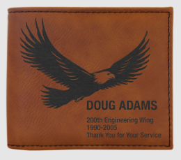 Custom Engraved Leather Wallet with ID Flap