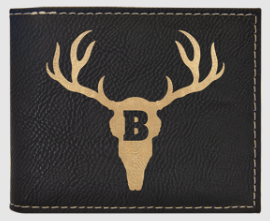 Custom Engraved Leather Wallet with ID Flap