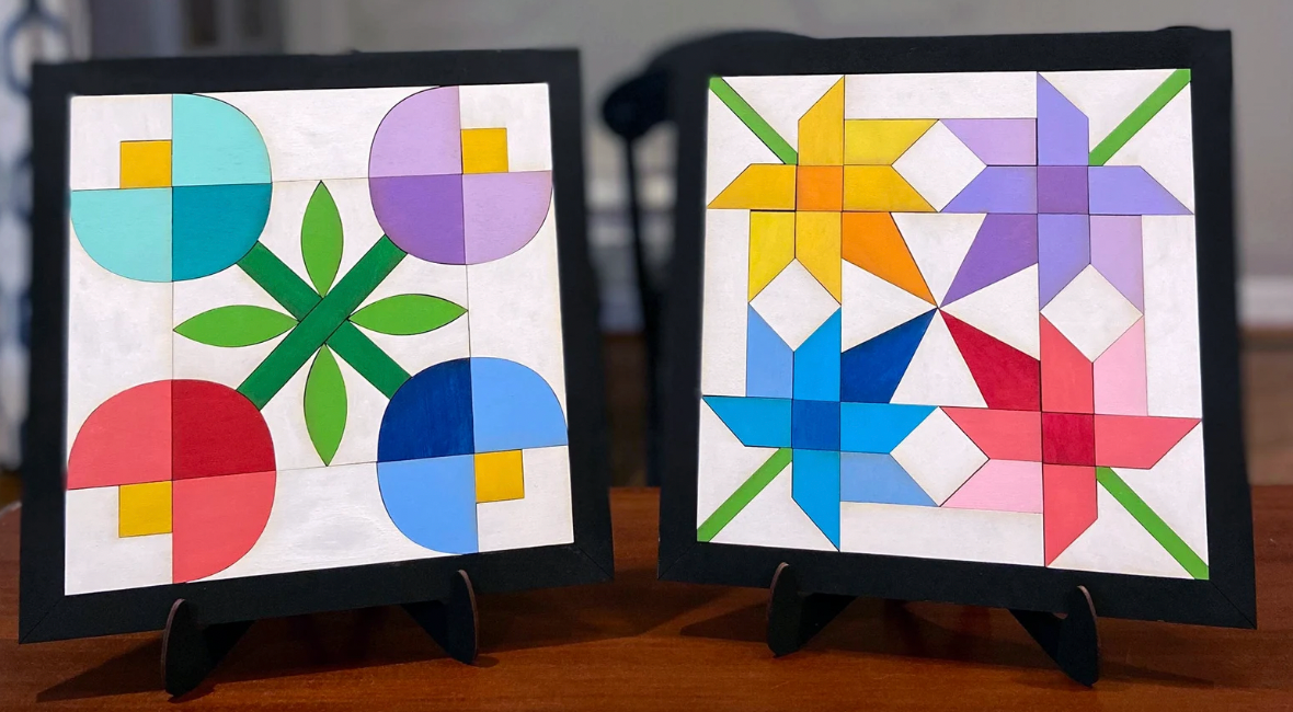 Set of Two Square Barn Quilts