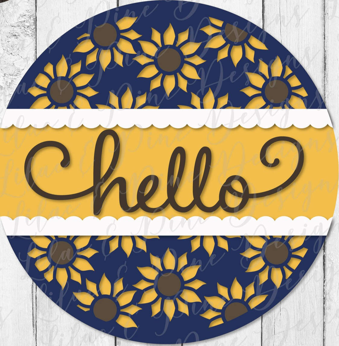 Hello Sunflower Door Hanger