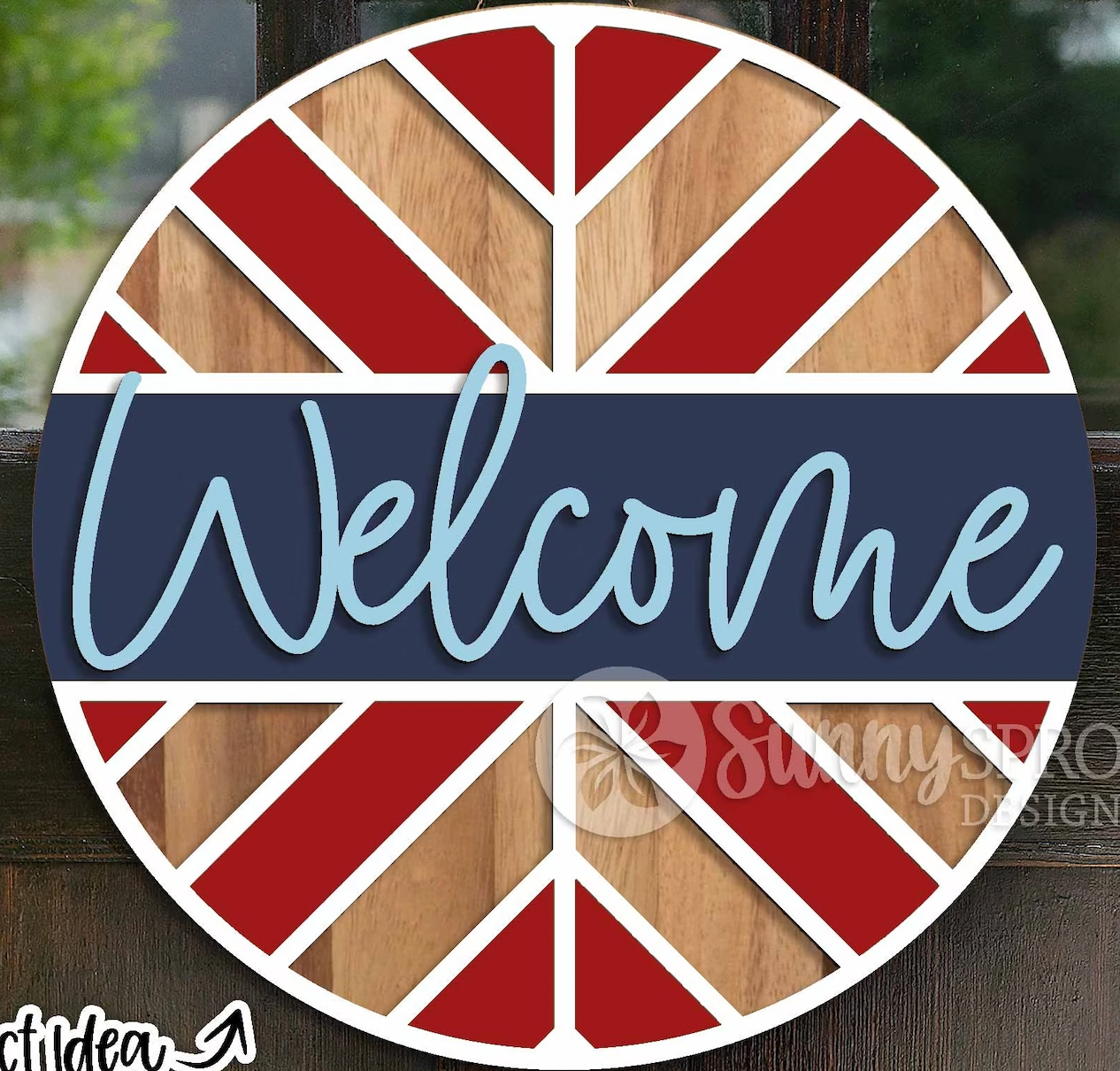 Welcome Chevron Quilted Door Hanger