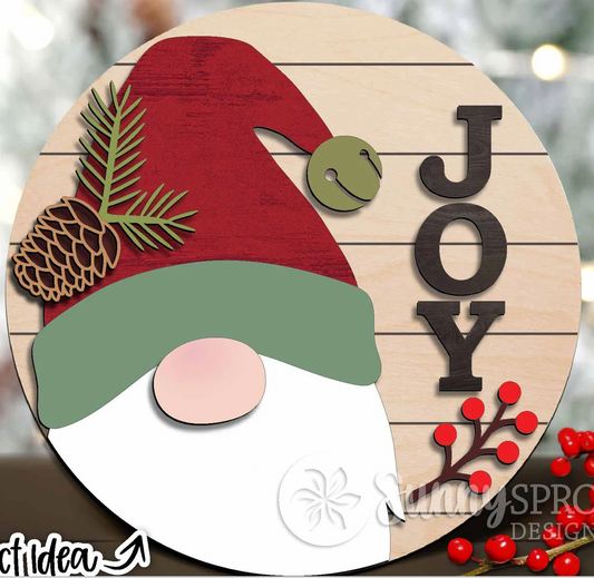 Gnome Joy Christmas Door Hanger