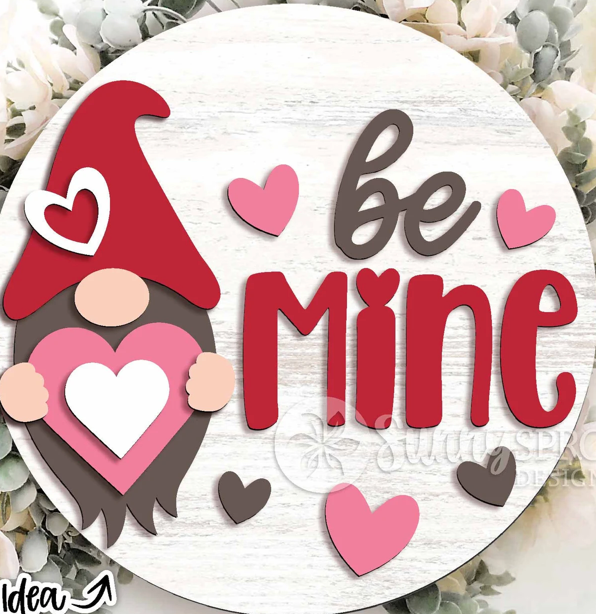 Be Mine Gnome Valentine Door Hanger