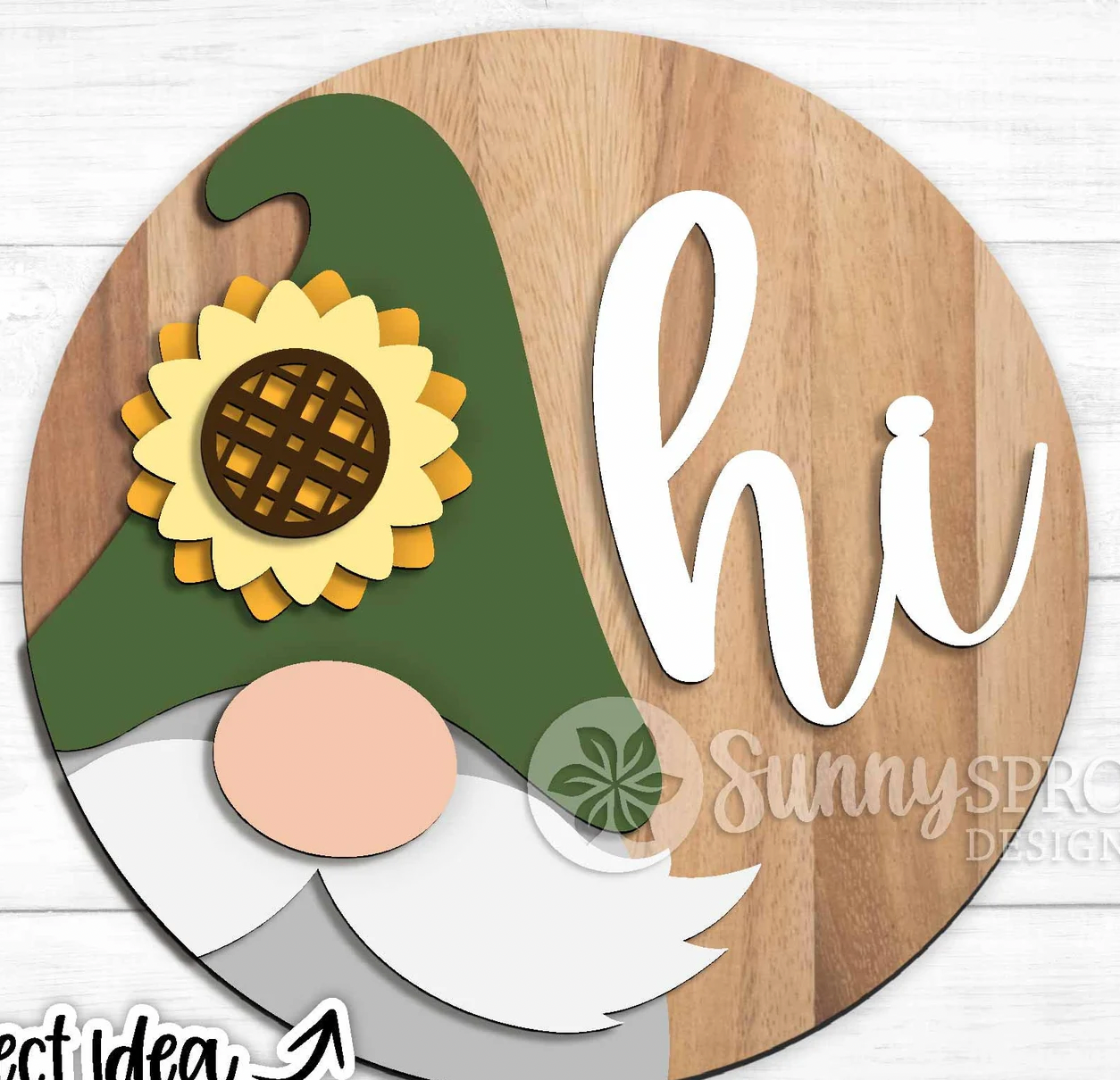 Gnome Sunflower Door Hanger