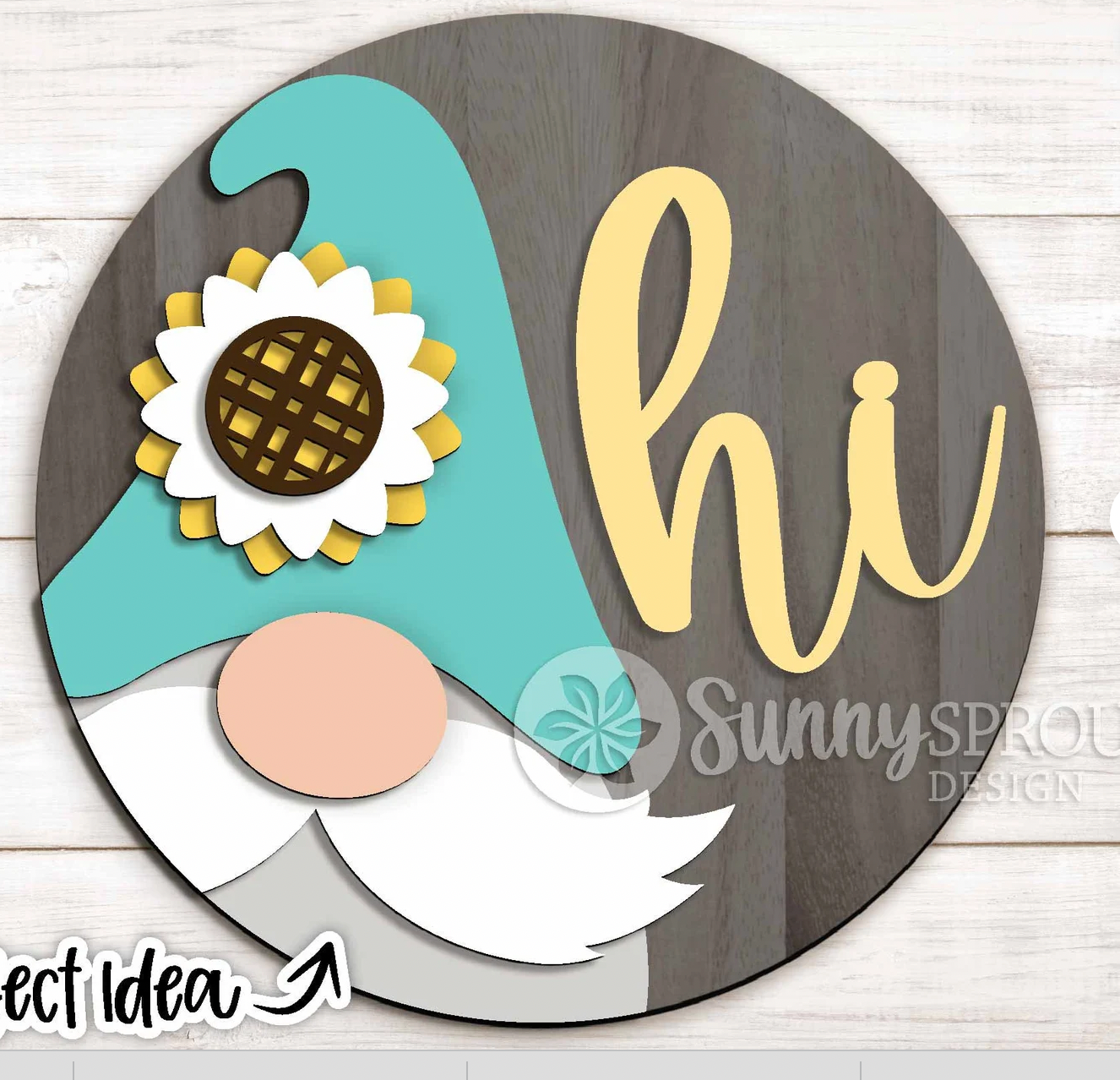 Gnome Sunflower Door Hanger