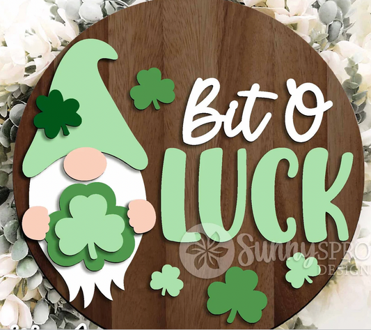Gnome Bit 'O Luck St. Patrick's Day Door Hanger
