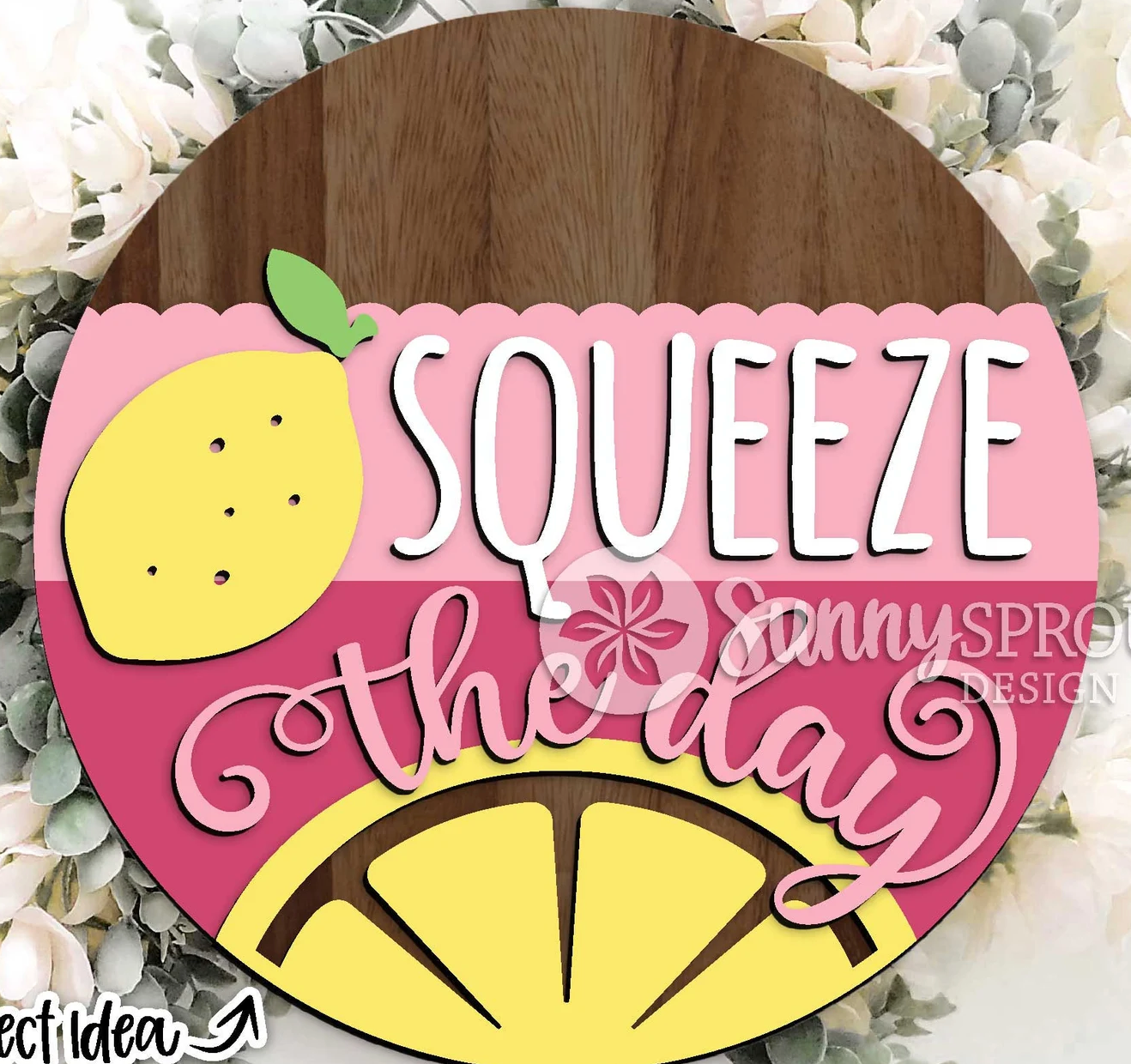 Squeeze The Day Lemon Summer Door Hanger