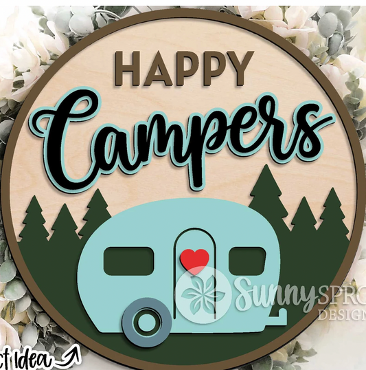 Happy Campers Door Hanger
