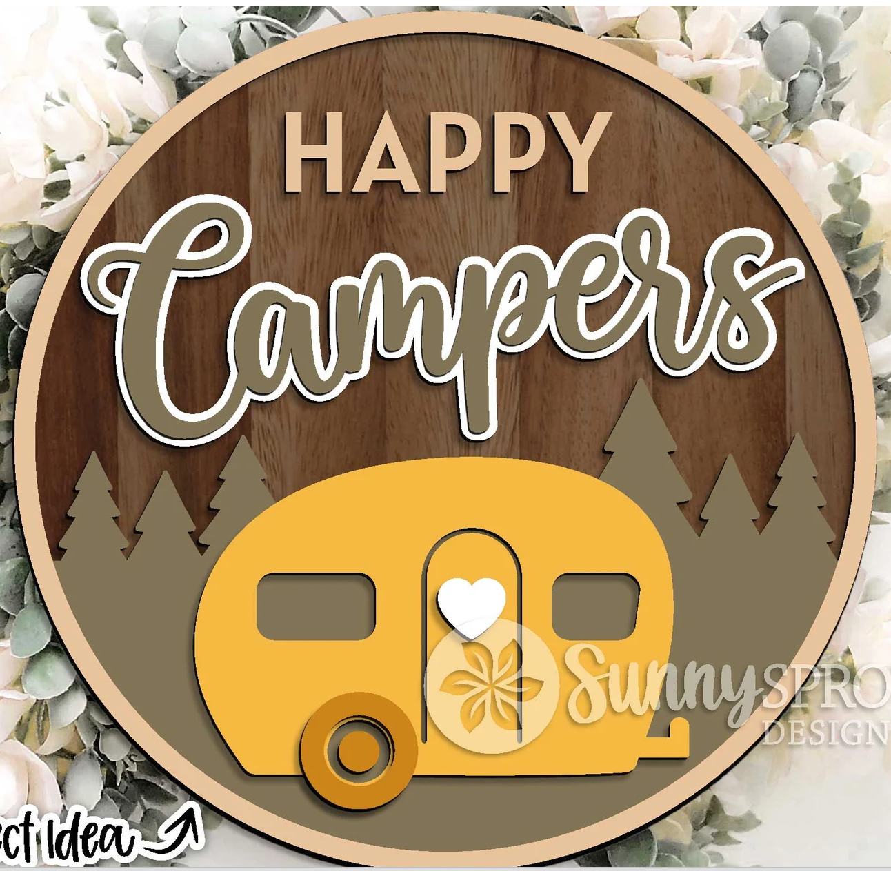 Happy Campers Door Hanger