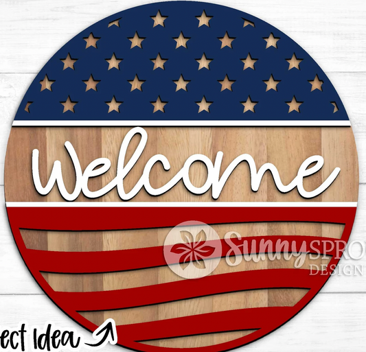 Welcome America Door Hanger
