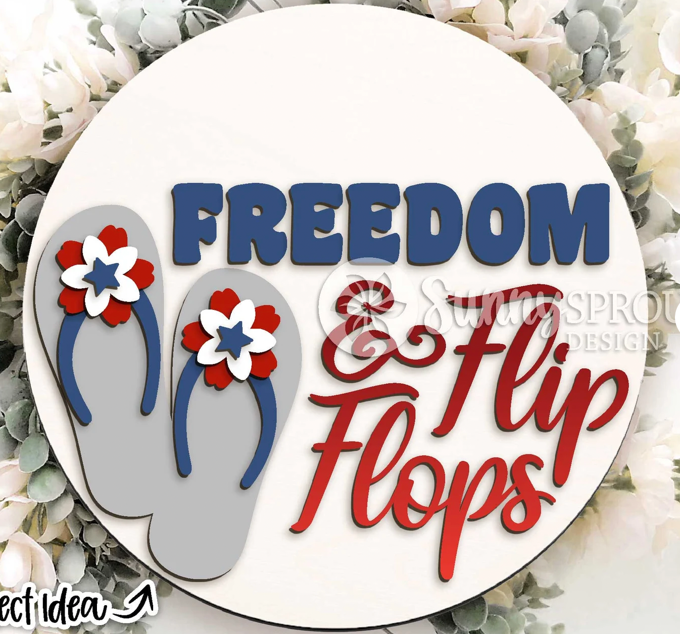 Freedom and Flip Flops Door Hanger