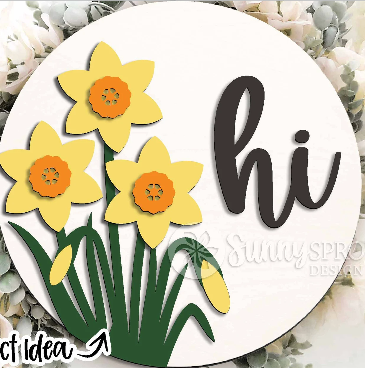 Spring Daffodil Hi Door Hanger