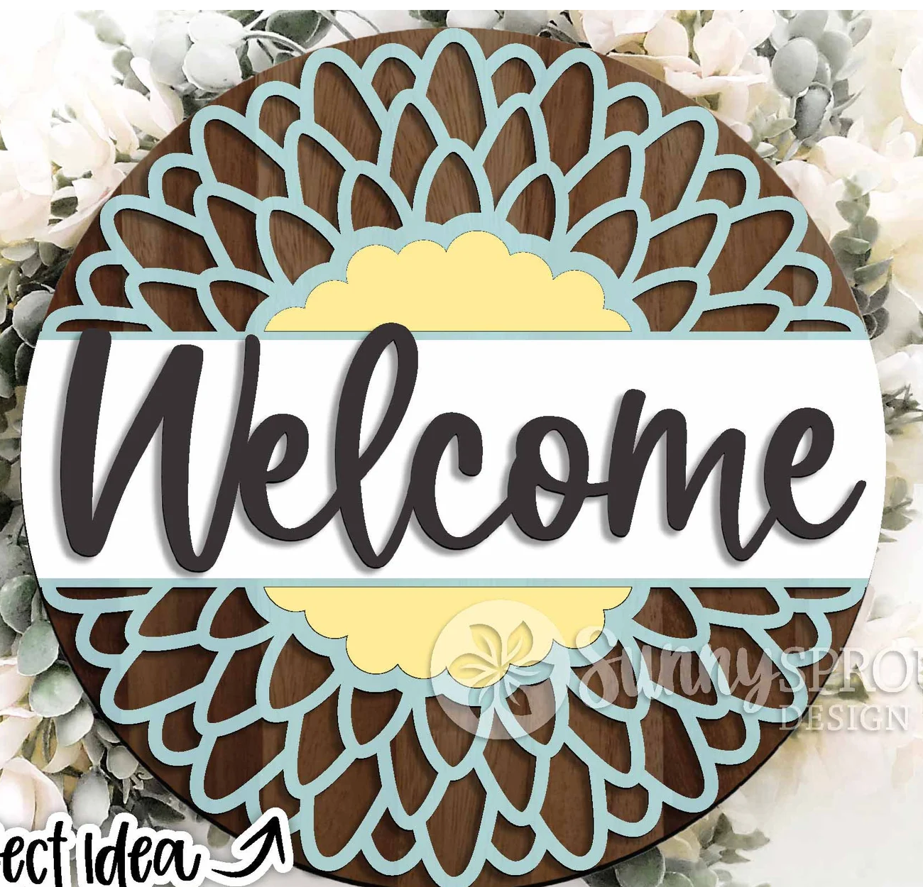 Welcome Sunflower Door Hanger