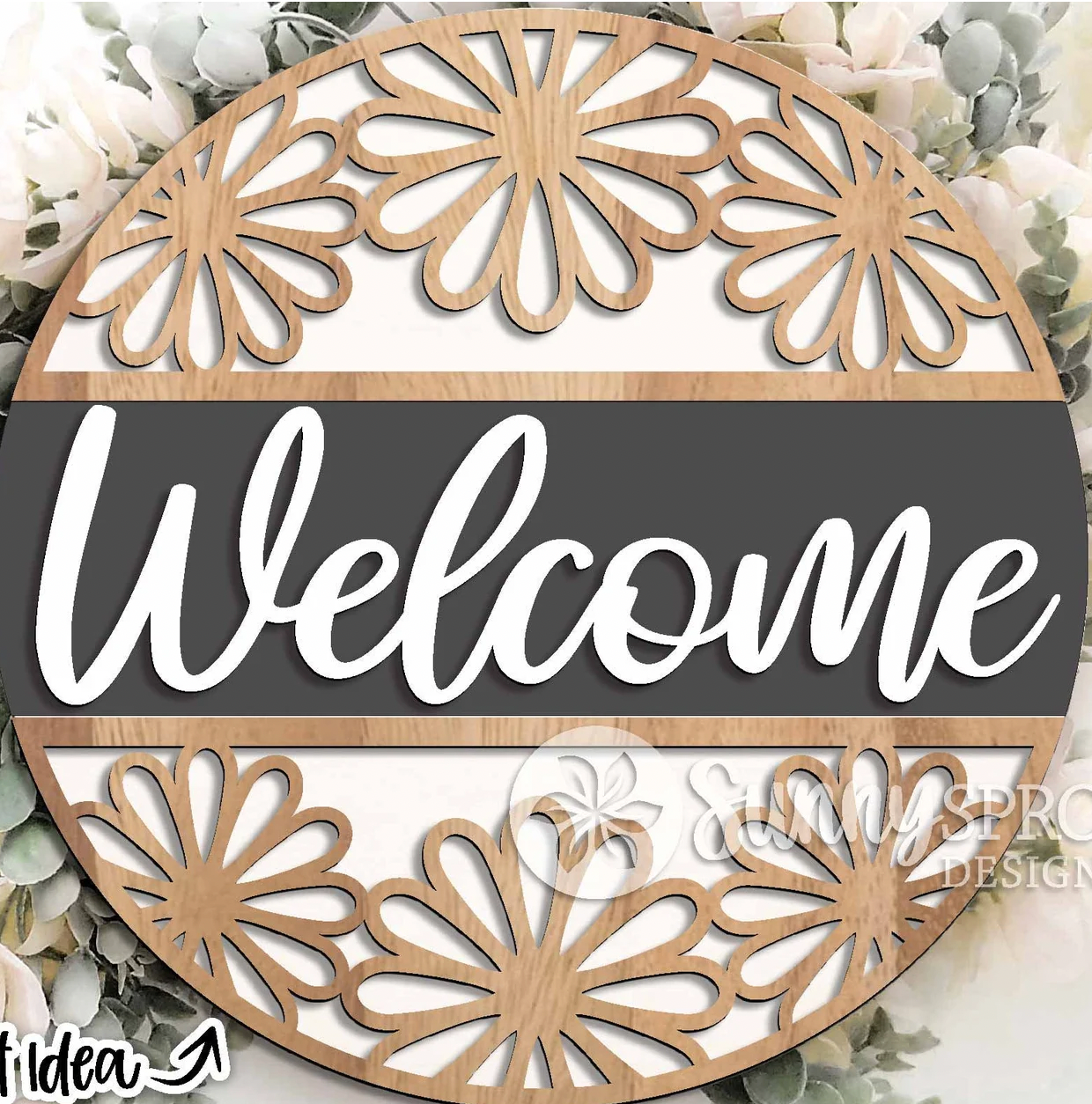 Welcome Daisy Door Hanger