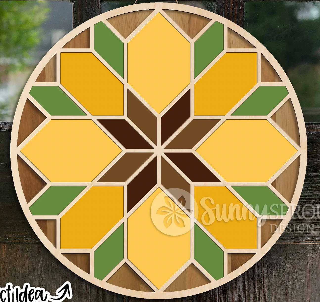 Sunflower Quilted Door Hanger