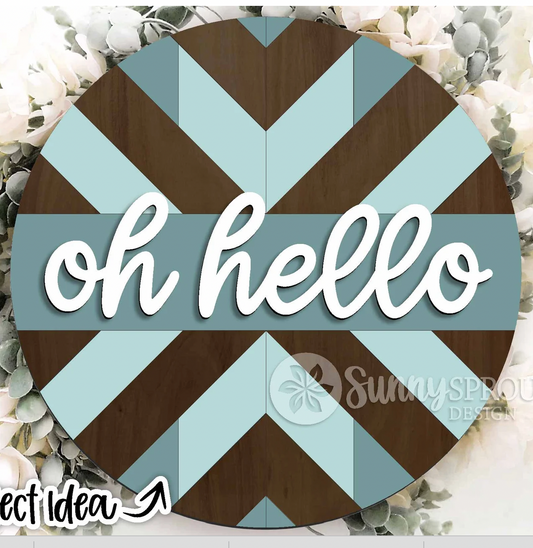 Oh Hello Quilted Door Hanger