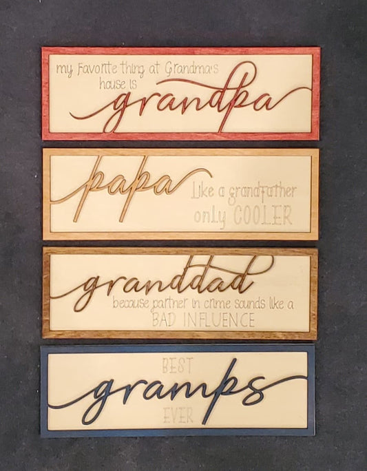 Celebrating Grandfathers SVG Laser ready files BUNDLE Glowforge Father's Day
