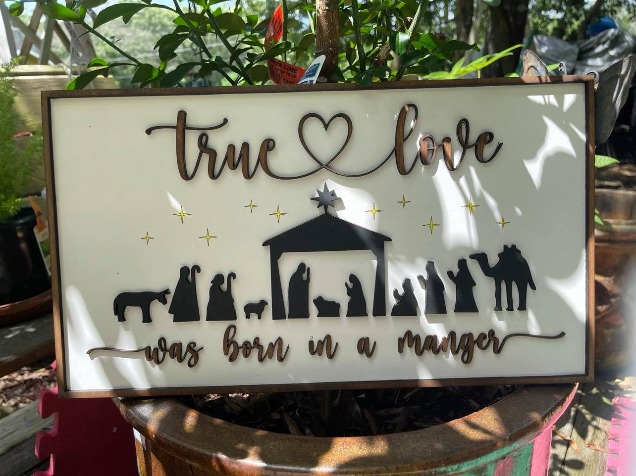 True Love Found in A Manger Christmas SVG Laser Ready File Glowforge