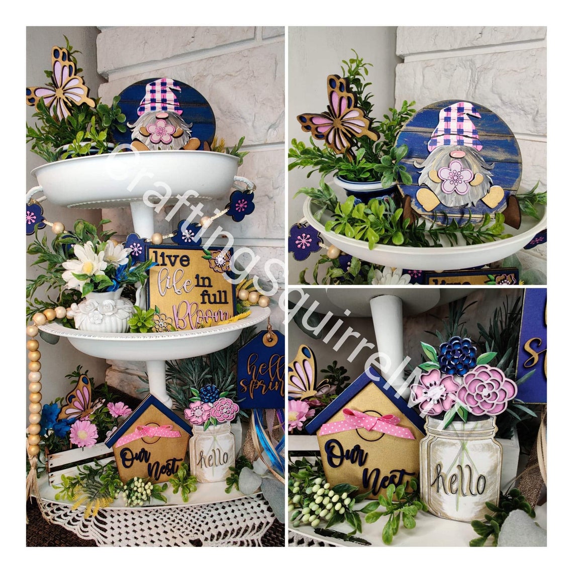 Spring Theme Tiered Tray