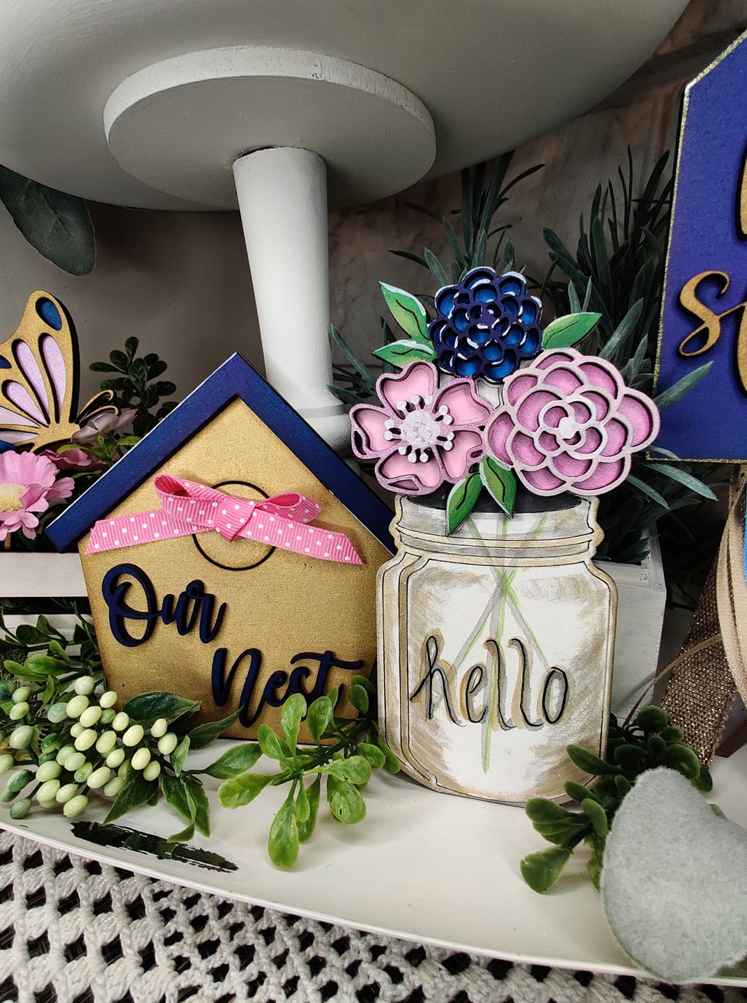 Spring Theme Tiered Tray