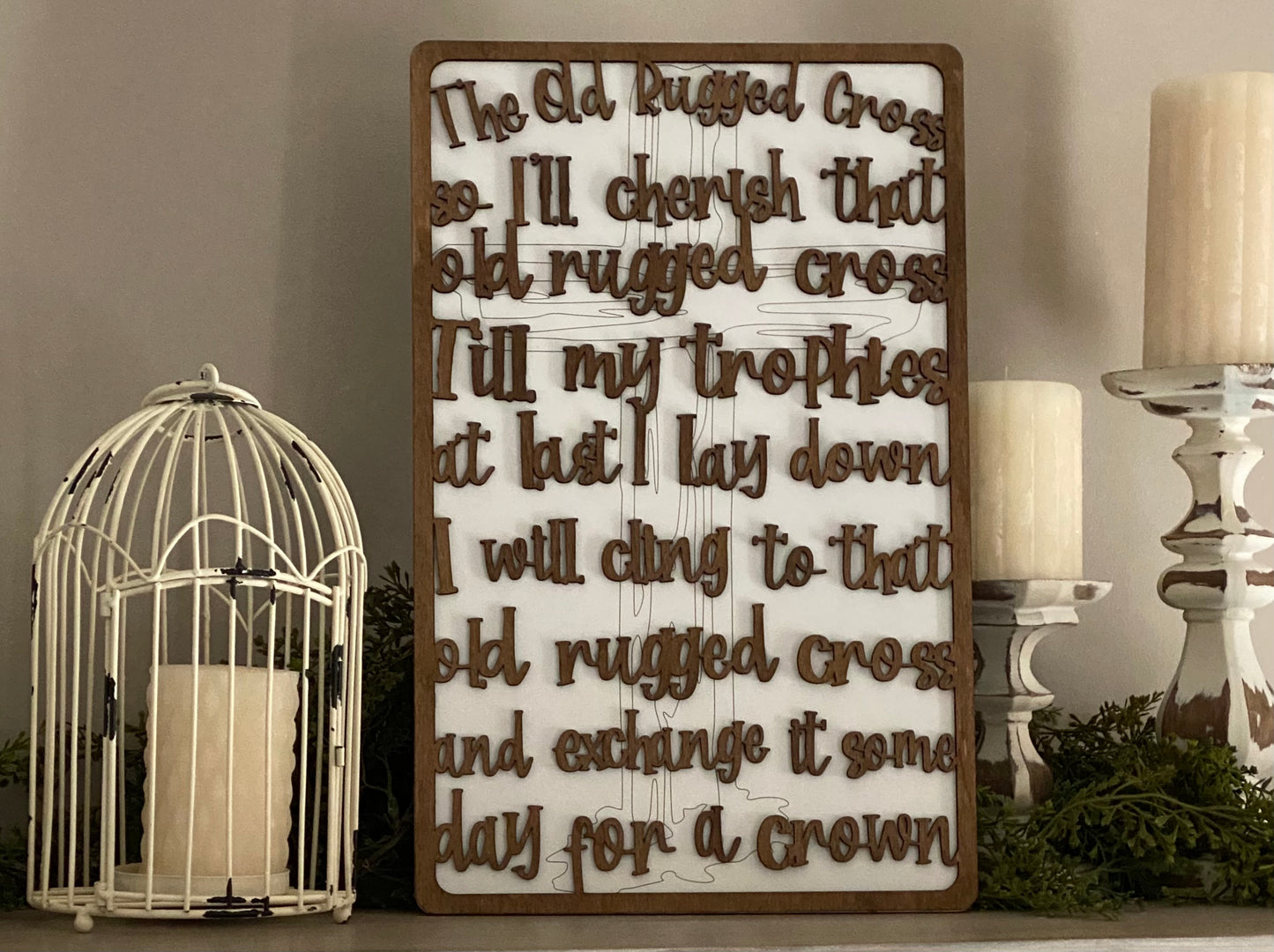 Layered Hymn: Old Rugged Cross SVG Laser Ready File GLOWFORGE