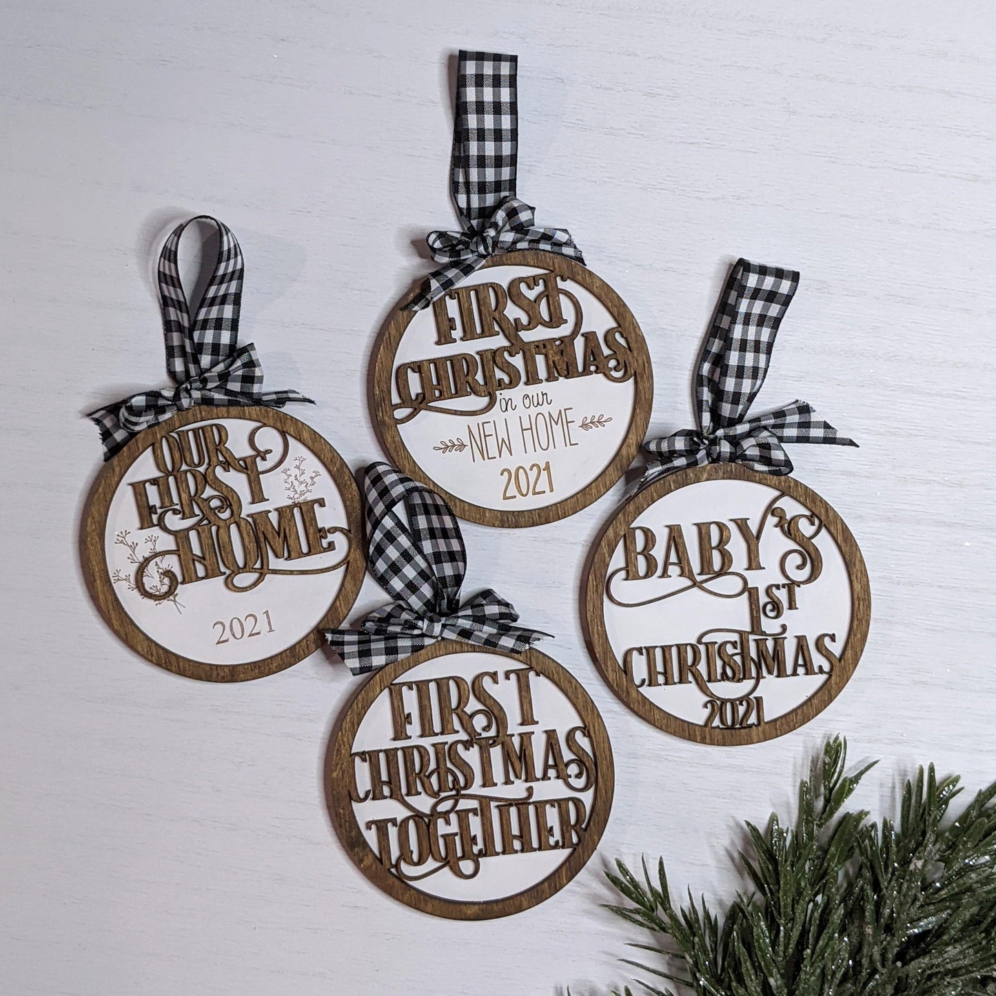 Year of Firsts Ornament SVG Set Glowforge Laser Ready