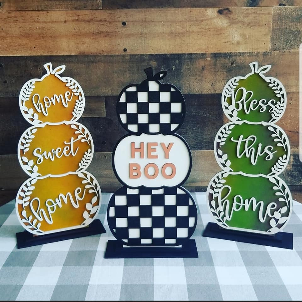 Standing Stacked Pumpkins, 48" XL