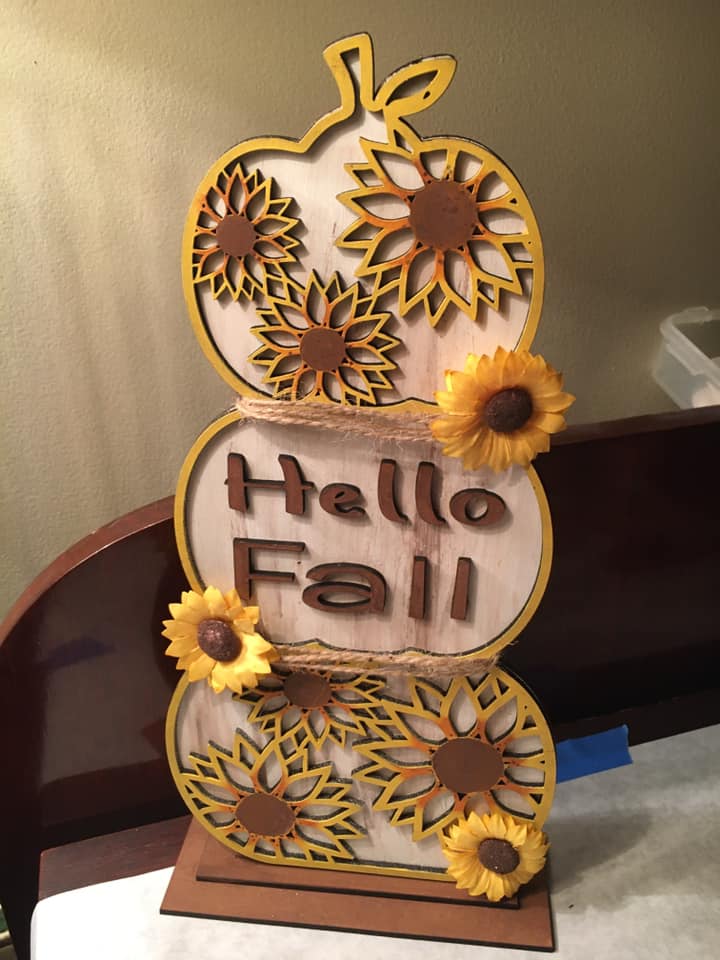 Standing Stacked Pumpkins, Small (18") Medium (24")