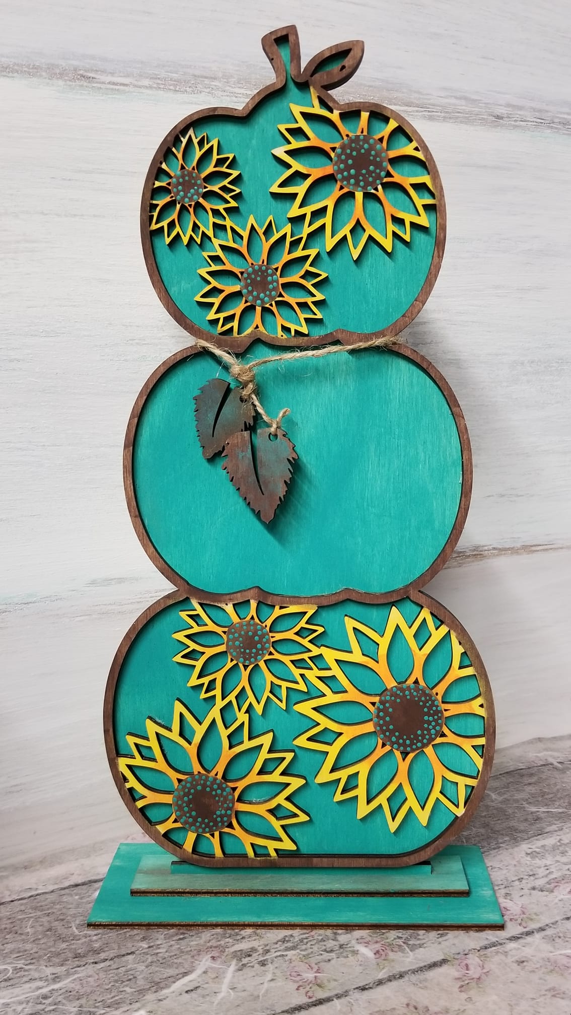 Standing Stacked Pumpkins, Small (18") Medium (24")