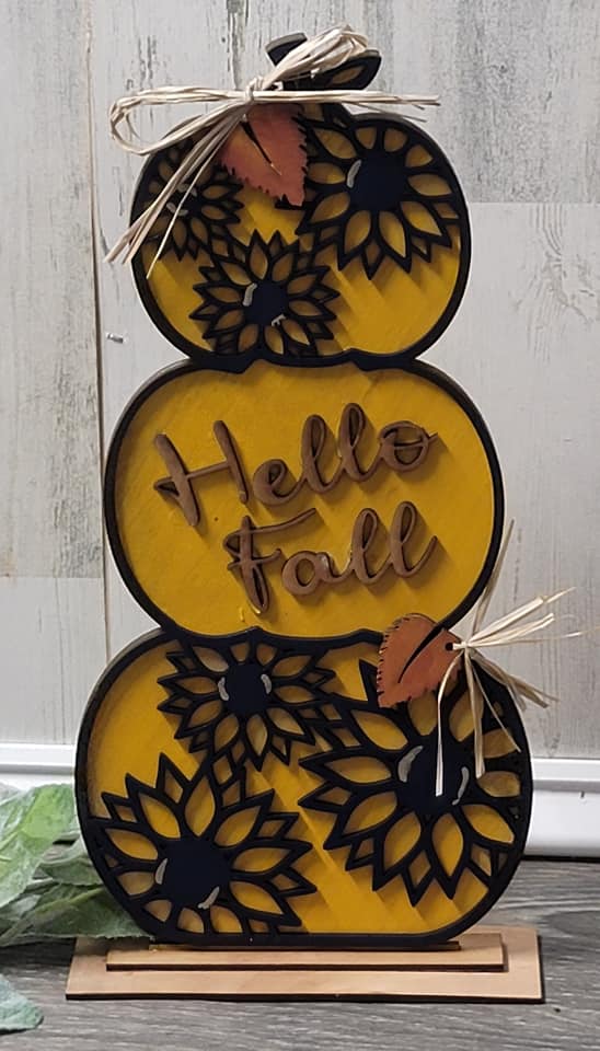 Standing Stacked Pumpkins, Small (18") Medium (24")