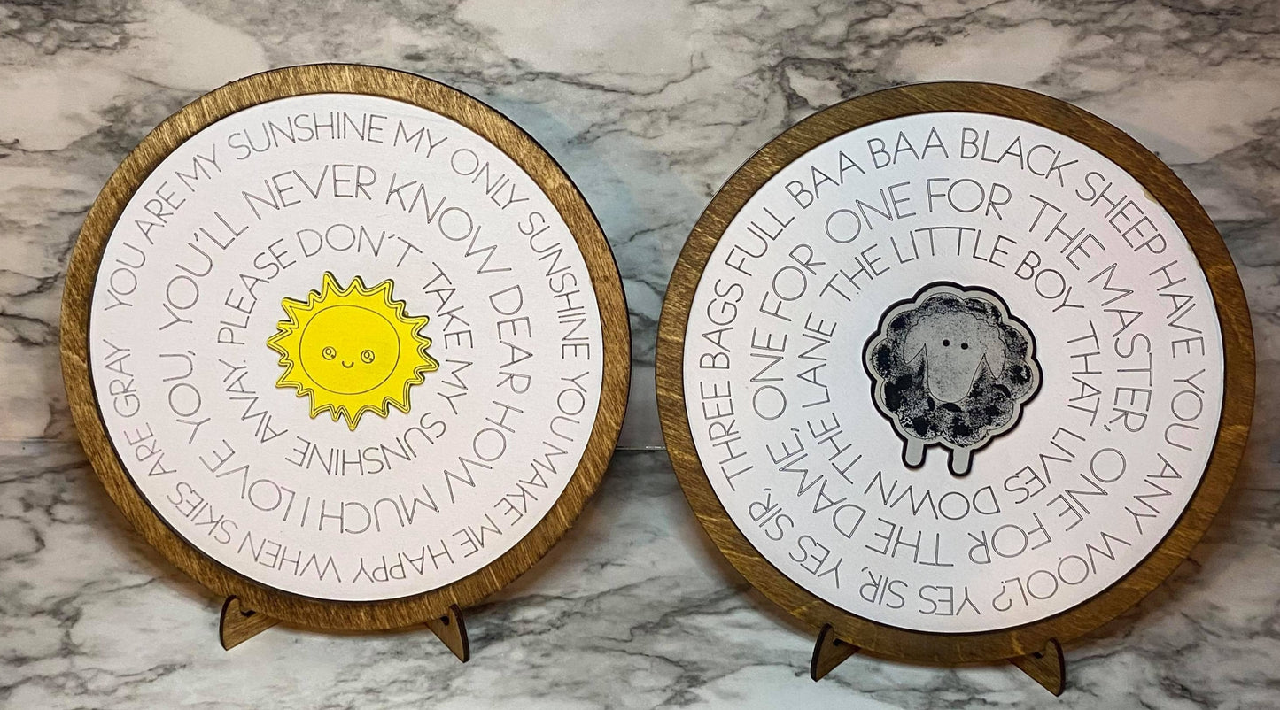 Nursery Rhyme Round BUNDLE of TEN SVG FILES Laser Ready Glowforge