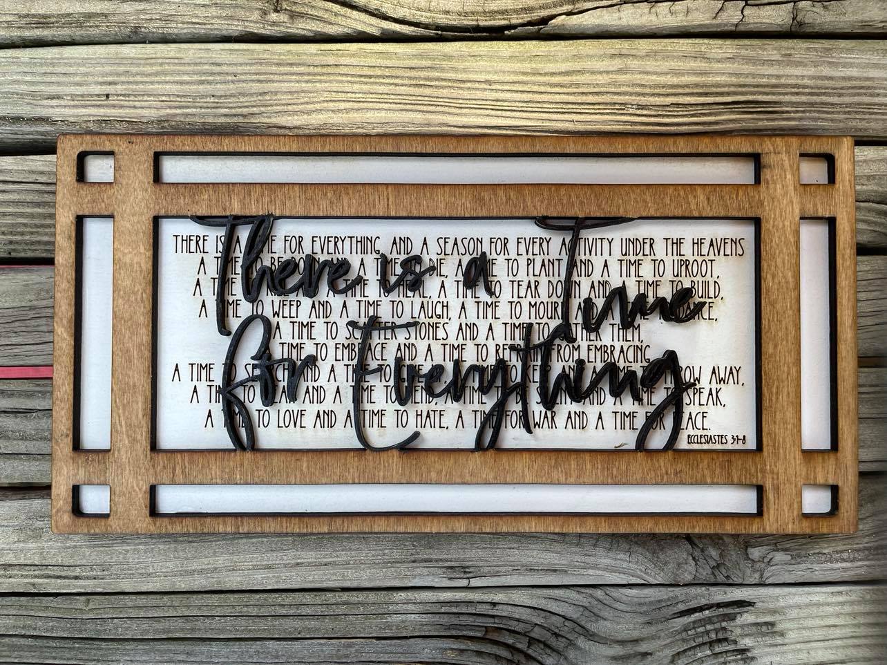 Layered Scripture File Ecclesiastes: Time for Everything SVG Laser Ready Files