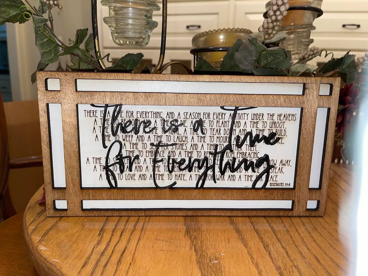 Layered Scripture File Ecclesiastes: Time for Everything SVG Laser Ready Files