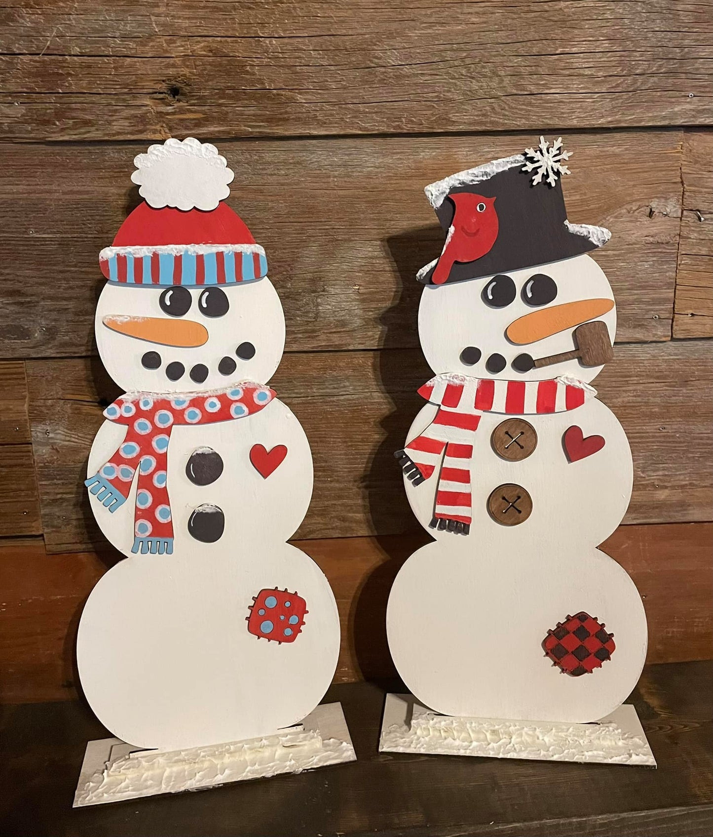 Standing Snowman Set of Two 18" Snowmen