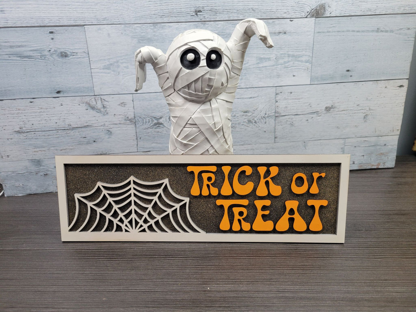 Trick or Treat Halloween Rectangle Spiderweb Laser SVG File
