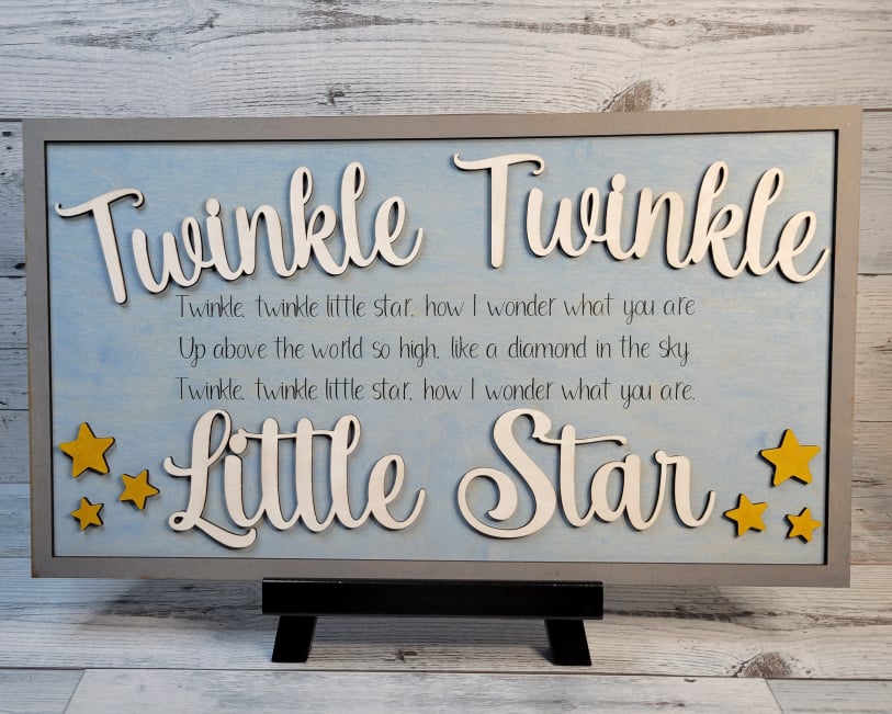 Twinkle Twinkle Little Star Layered SVG Laser Ready File Glowforge