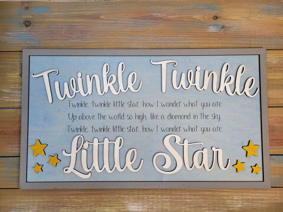 Twinkle Twinkle Little Star Layered SVG Laser Ready File Glowforge