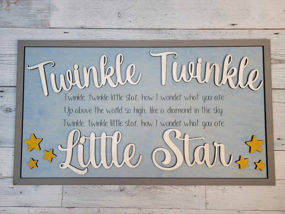 Twinkle Twinkle Little Star Layered SVG Laser Ready File Glowforge